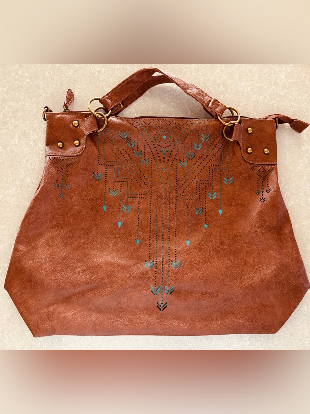 Antique Boho-Western Style Tote Handbag